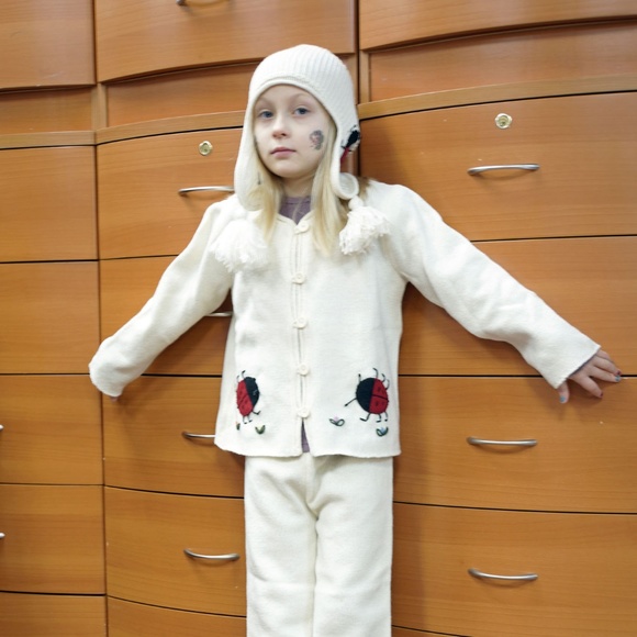 MERINO WOOL KNITTED JACKET FOR TODDLER GIRL